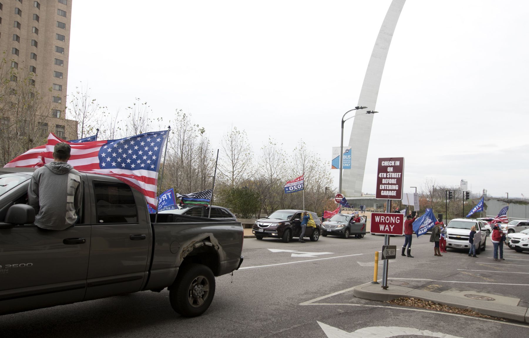 Trump Rolling Rally in downtown St. Louis